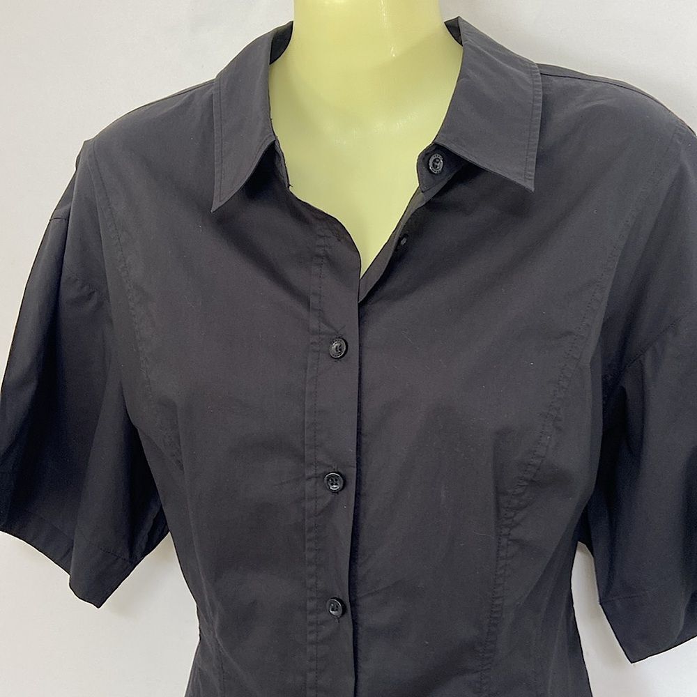 Frame Dress Mini Black Button Down NWOT SZ Medium - Picture 2 of 8